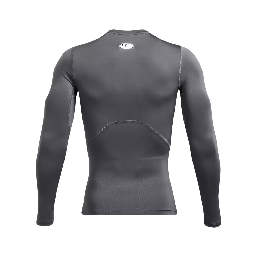 Under Armour Men's HeatGear Compression Long Sleeve-Grey - GREY