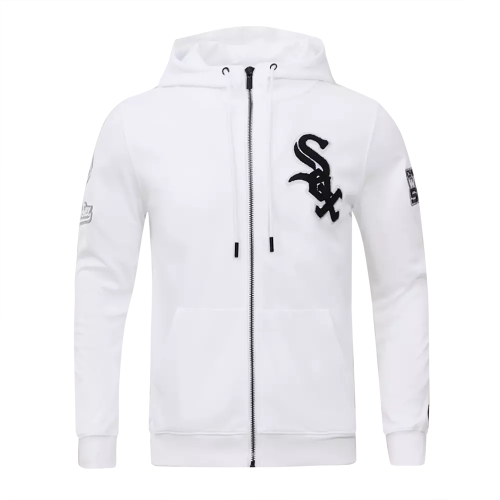 Pro Standard Men's Chicago White Sox Classic Chenille DK Full-Zip Pullover Jacket - White - WHITE