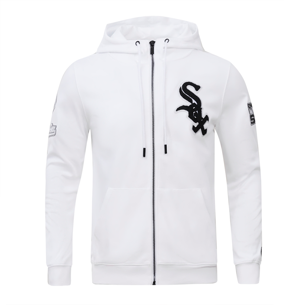 Pro Standard Men's Chicago White Sox Classic Chenille DK Full-Zip Pullover Jacket -White - WHITE Thumbnail View 1