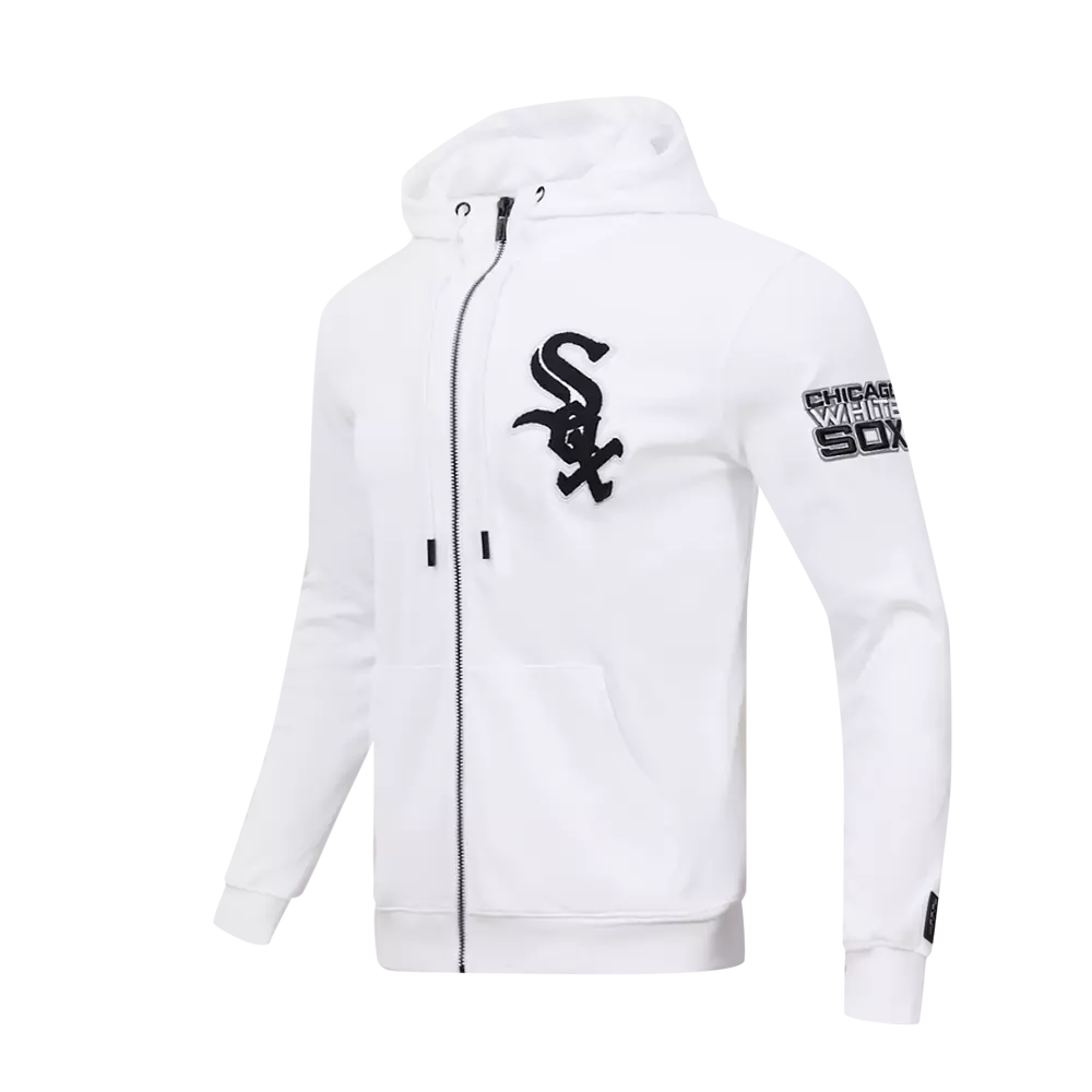 Pro Standard Men's Chicago White Sox Classic Chenille DK Full-Zip Pullover Jacket - White - WHITE