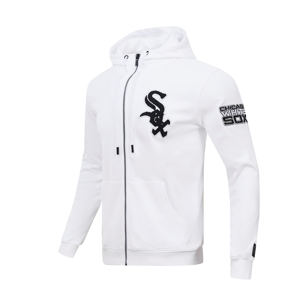 Pro Standard Men's Chicago White Sox Classic Chenille DK Full-Zip Pullover Jacket -White - WHITE Thumbnail View 3