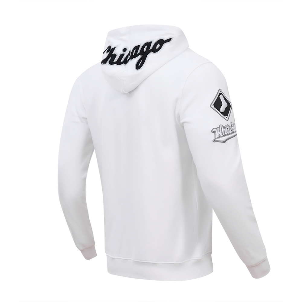 Pro Standard Men's Chicago White Sox Classic Chenille DK Full-Zip Pullover Jacket - White - WHITE Thumbnail View 4