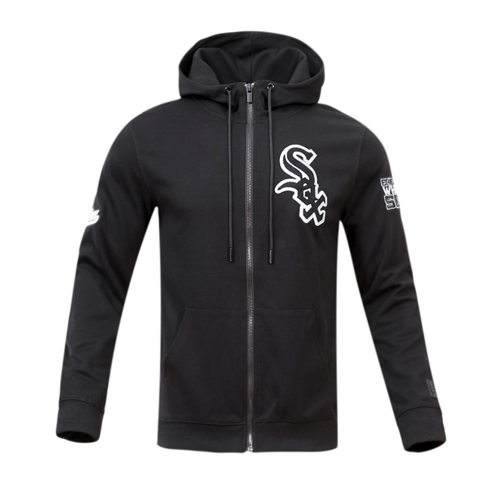 Pro Standard Men's Chicago White Sox Classic Chenille DK Full-Zip Pullover Jacket - Black - BLACK Thumbnail View 1