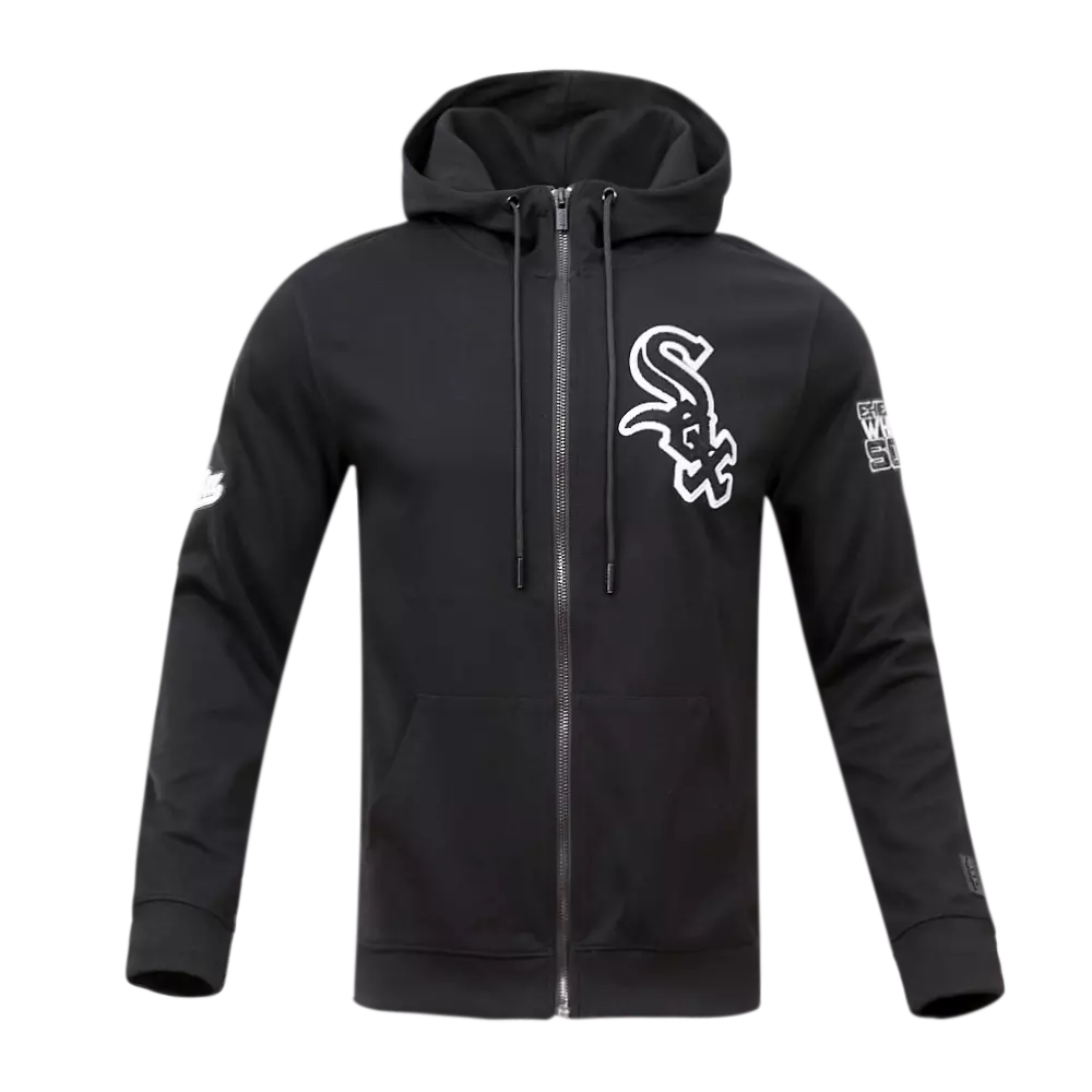 Pro Standard Men's Chicago White Sox Classic Chenille DK Full-Zip Pullover Jacket - Black - BLACK