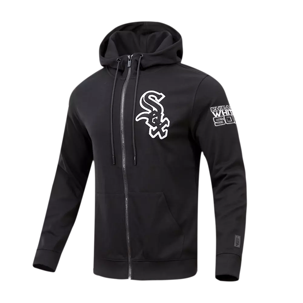Pro Standard Men's Chicago White Sox Classic Chenille DK Full-Zip Pullover Jacket - Black - BLACK