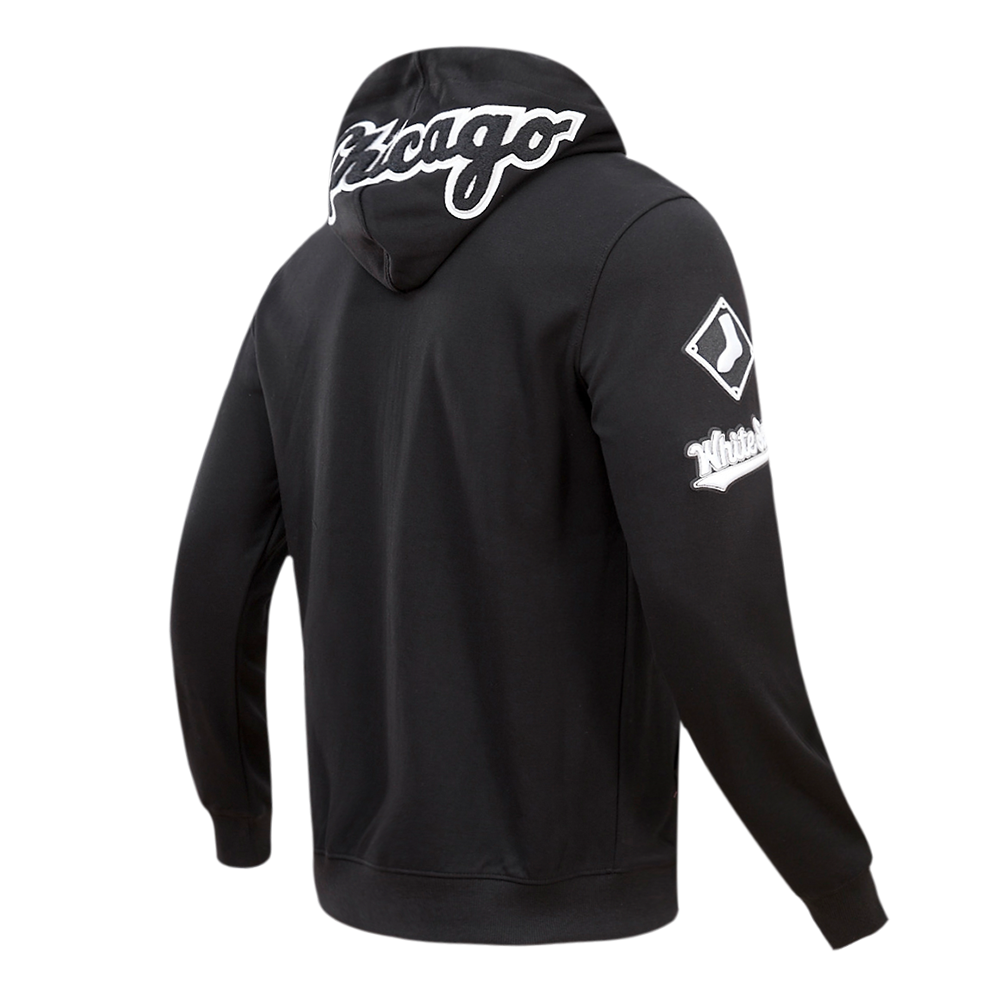 Pro Standard Men's Chicago White Sox Classic Chenille DK Full-Zip Pullover Jacket -Black - BLACK Thumbnail View 4