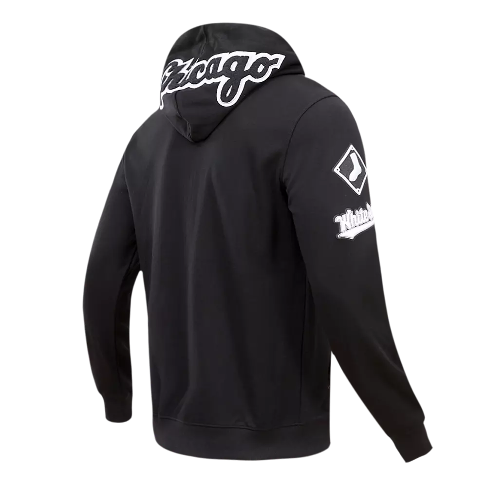 Pro Standard Men's Chicago White Sox Classic Chenille DK Full-Zip Pullover Jacket -Black - BLACK