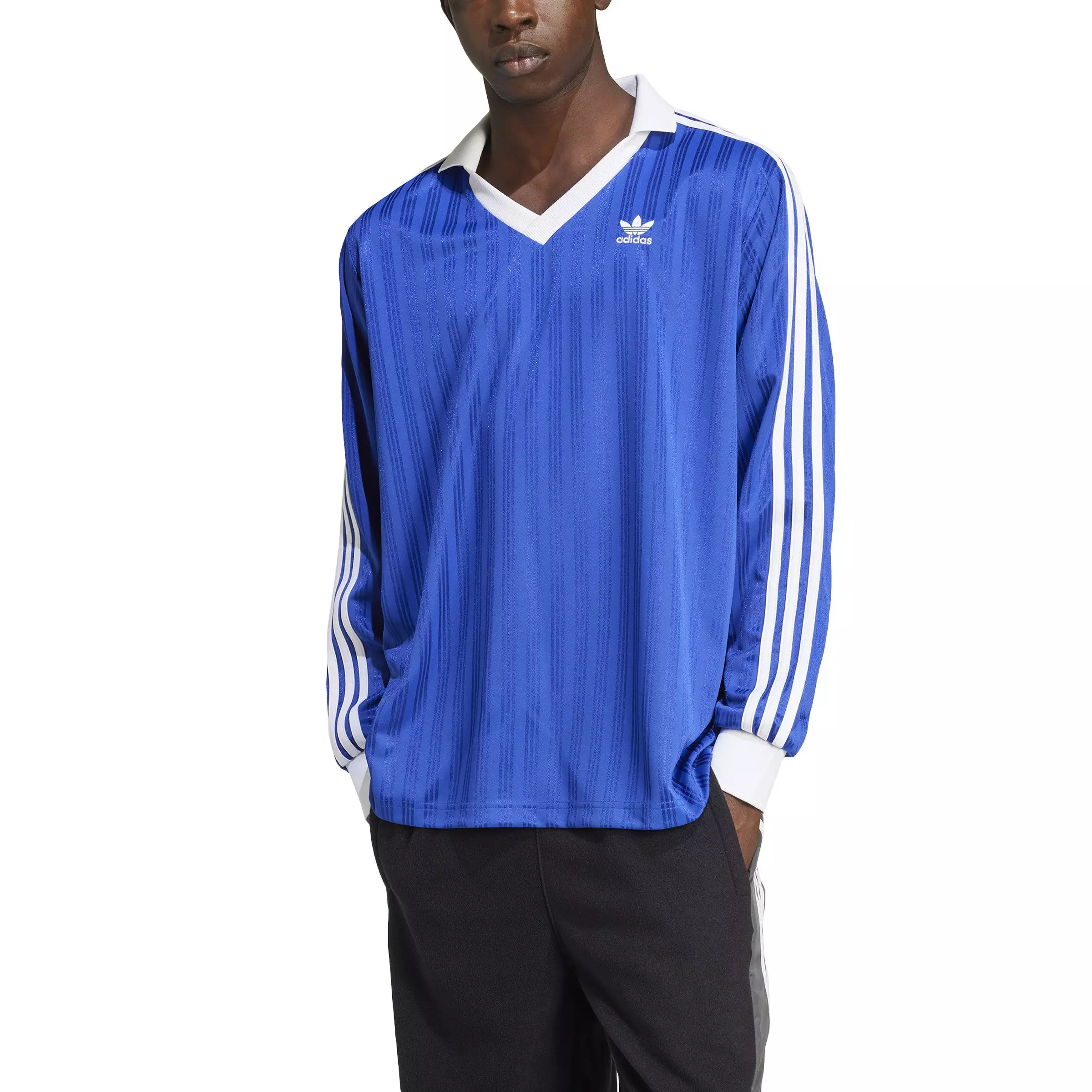 adidas Originals adicolor Pique' Soccer Long Sleeve Top -Blue - BLUE