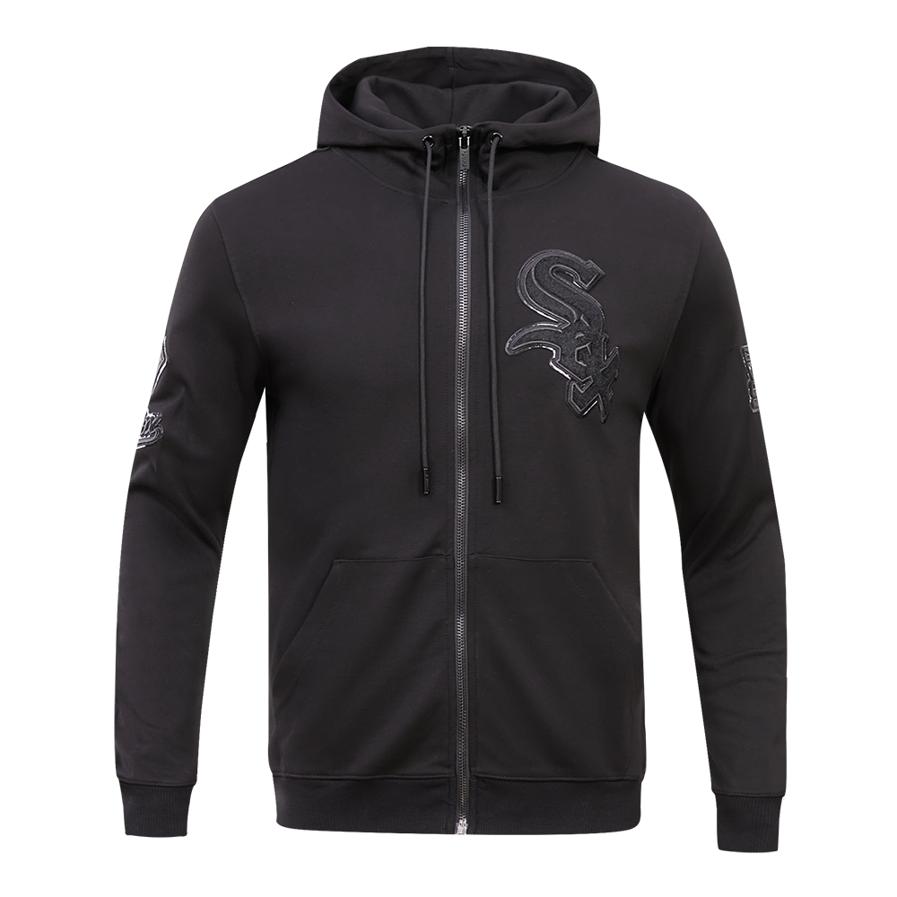 Pro Standard Men's Chicago White Sox Triple Black Zipper Jacket - BLACK Thumbnail View 1