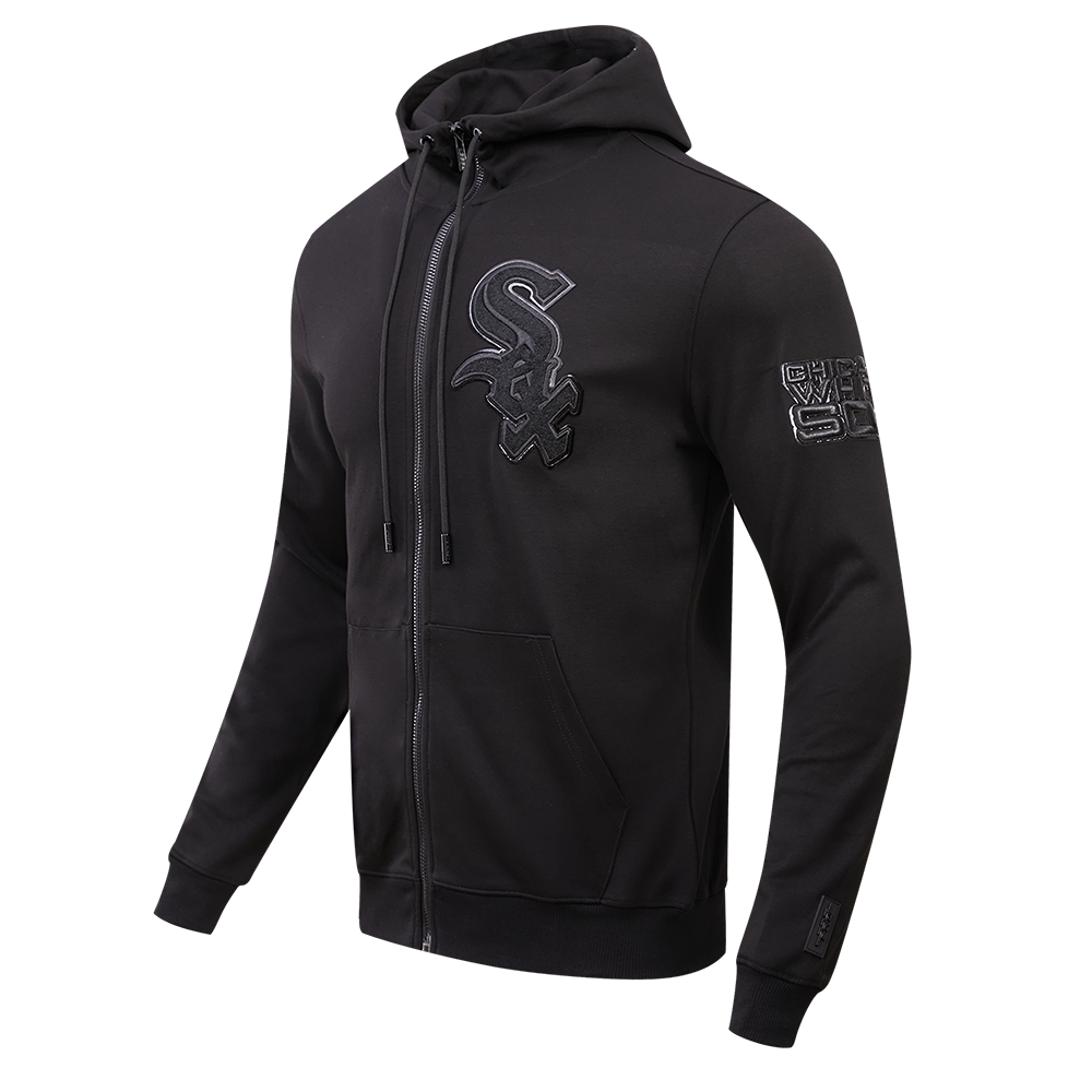 Pro Standard Men's Chicago White Sox Triple Black Zipper Jacket - BLACK Thumbnail View 3