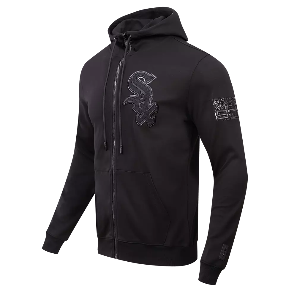 Pro Standard Men's Chicago White Sox Triple Black Zipper Jacket - BLACK