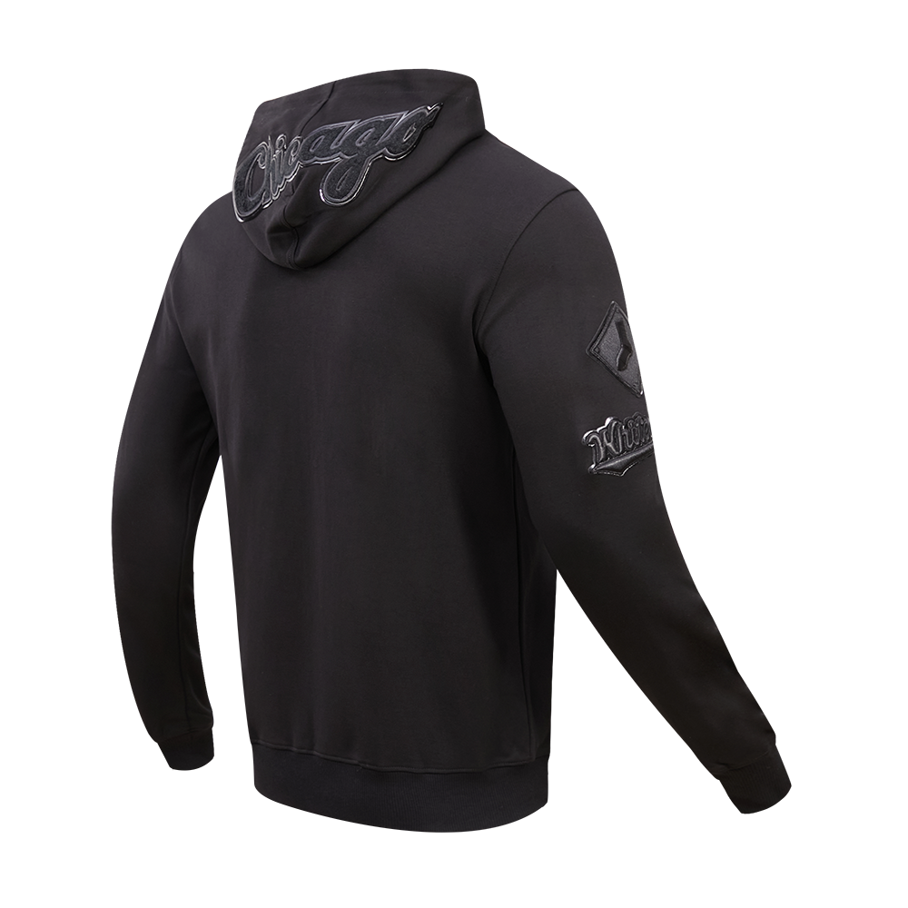 Pro Standard Men's Chicago White Sox Triple Black Zipper Jacket - BLACK Thumbnail View 4