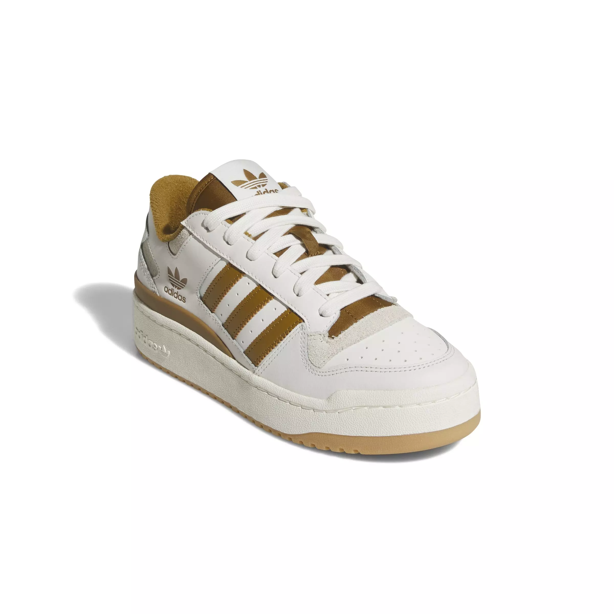 adidas Forum Bold Stripes "Cloud White/Bronze Strata/Off White" Women's Shoe - WHITE/BRONZE/OFF WHITE
