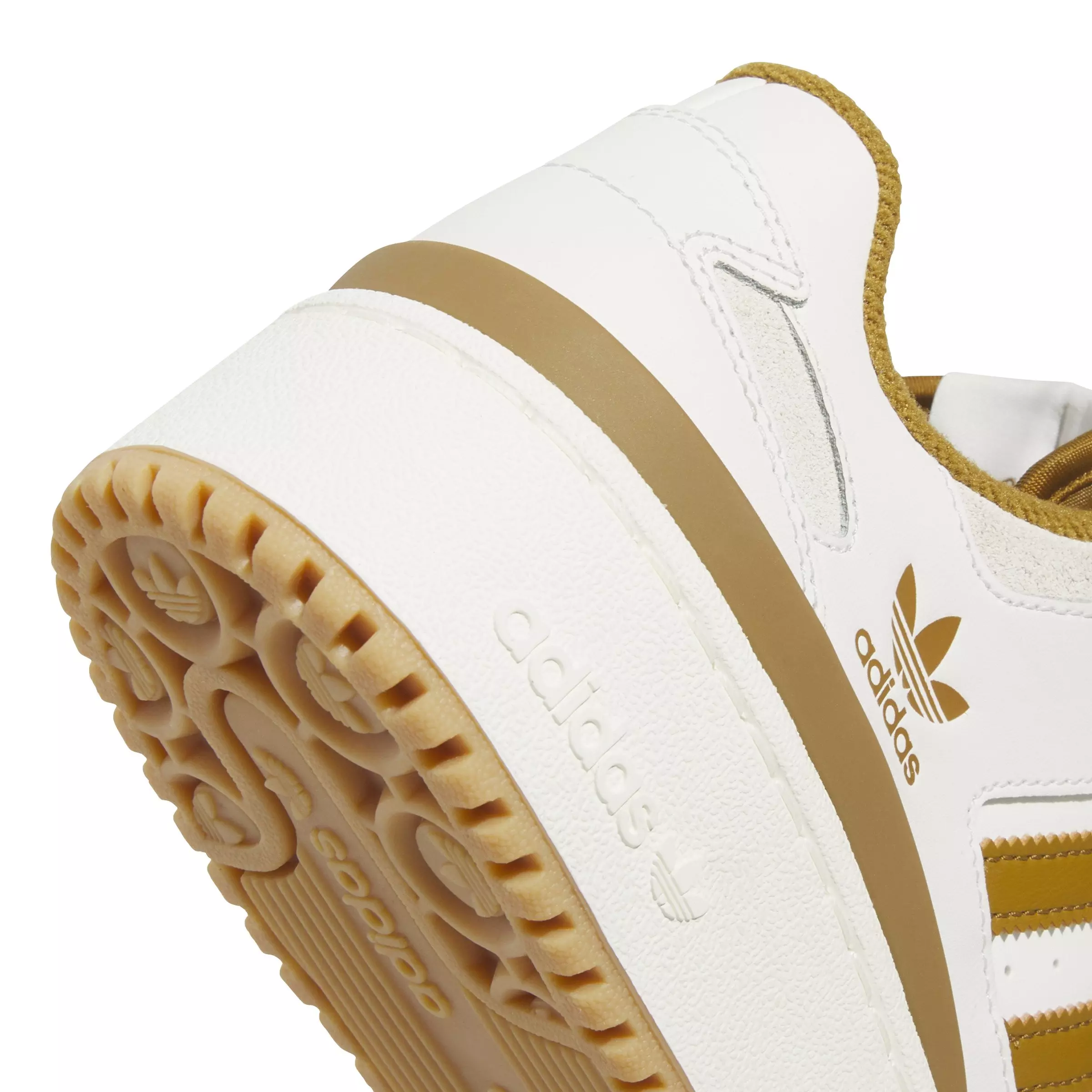 adidas Forum Bold Stripes "Cloud White/Bronze Strata/Off White" Women's Shoe - WHITE/BRONZE/OFF WHITE
