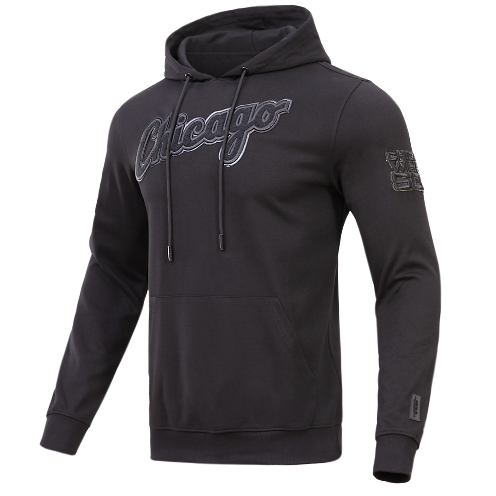 Pro Standard Men's Chicago White Sox Triple Black Logo Hoodie - BLACK Thumbnail View 3
