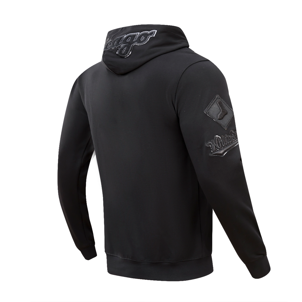 Pro Standard Men's Chicago White Sox Triple Black Logo Hoodie - BLACK Thumbnail View 4