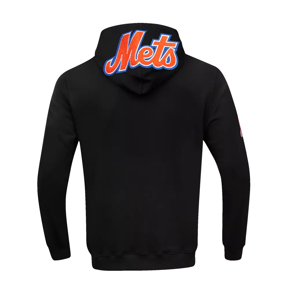 Pro Standard Men's New York Mets Classic Chenille DK Full-Zip Pullover Jacket -Black - BLACK