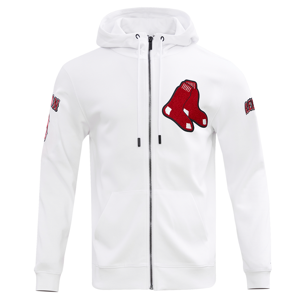 Pro Standard Men's Boston Red Sox Classic Chenille DK Full-Zip Pullover Jacket -White - WHITE Thumbnail View 1