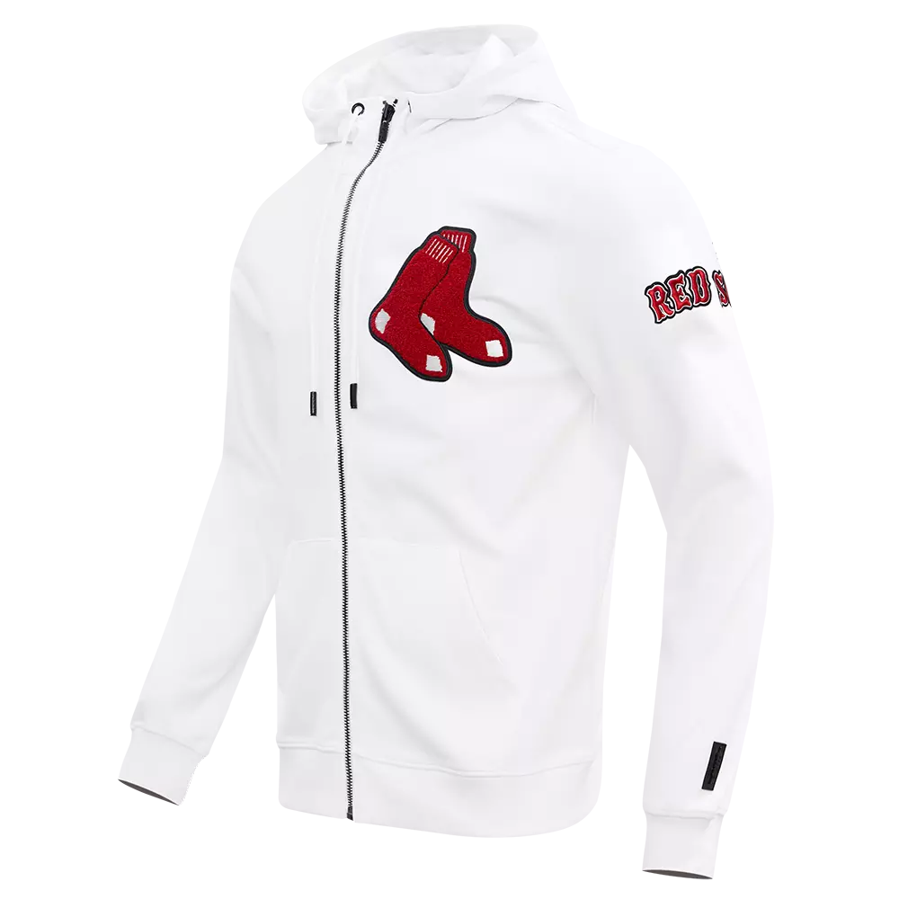 Pro Standard Men's Boston Red Sox Classic Chenille DK Full-Zip Pullover Jacket -White - WHITE