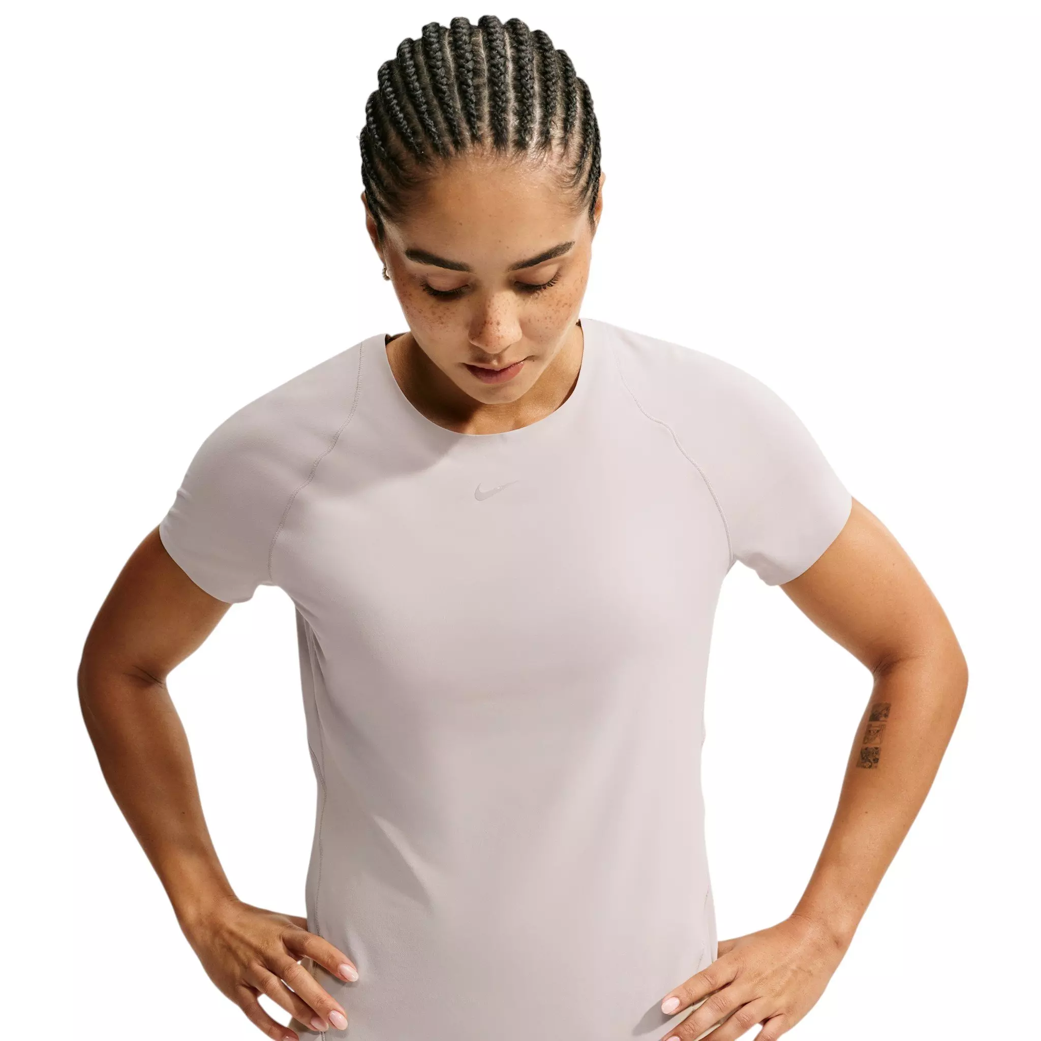 Nike Women's Universa Dri-FIT Short Sleeve Top - Cream - CREAM