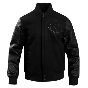 Pro Standard Men's Boston Red Sox Triple Black Wool Varsity Jacket