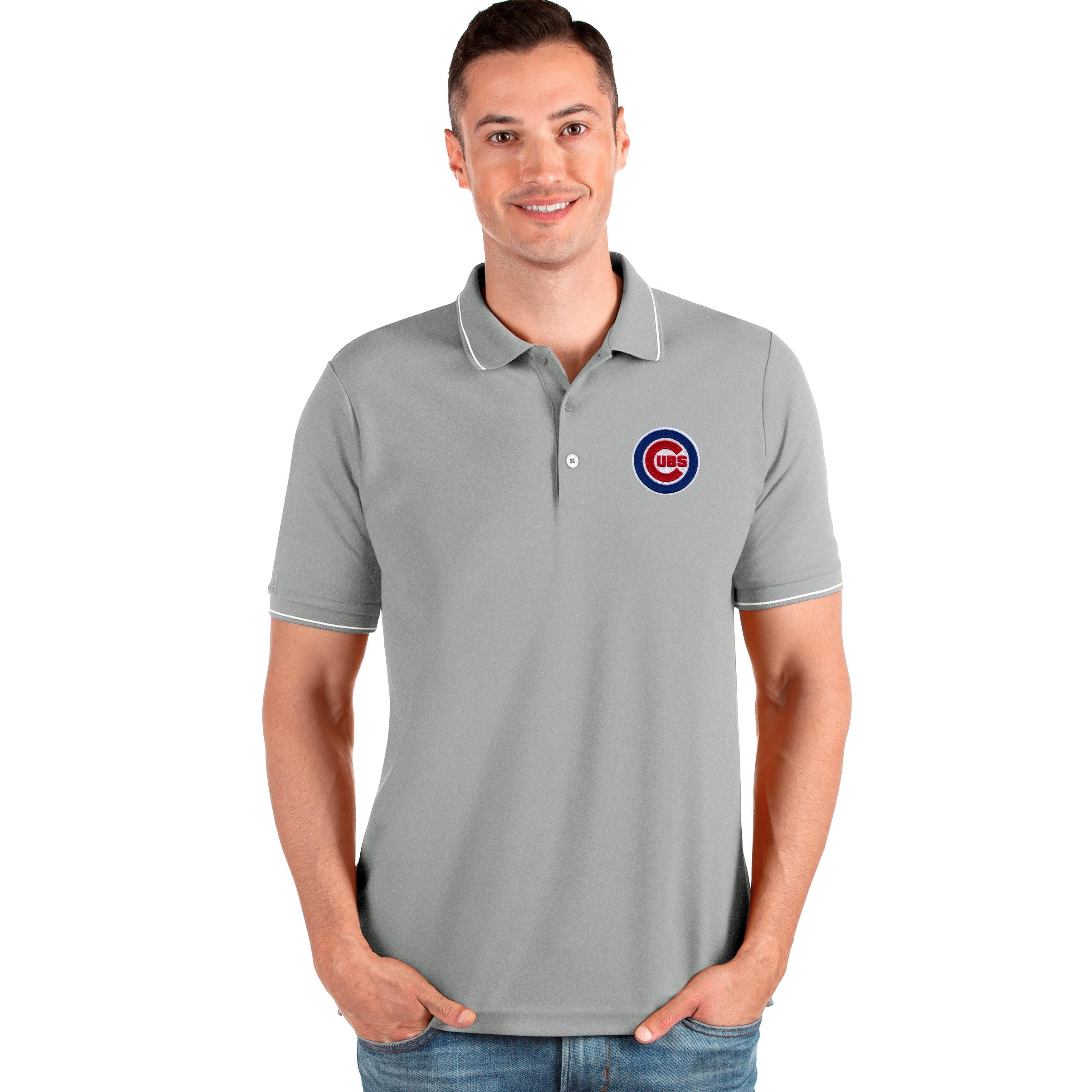 Women's Antigua Black Chicago Cubs Affluent Polo