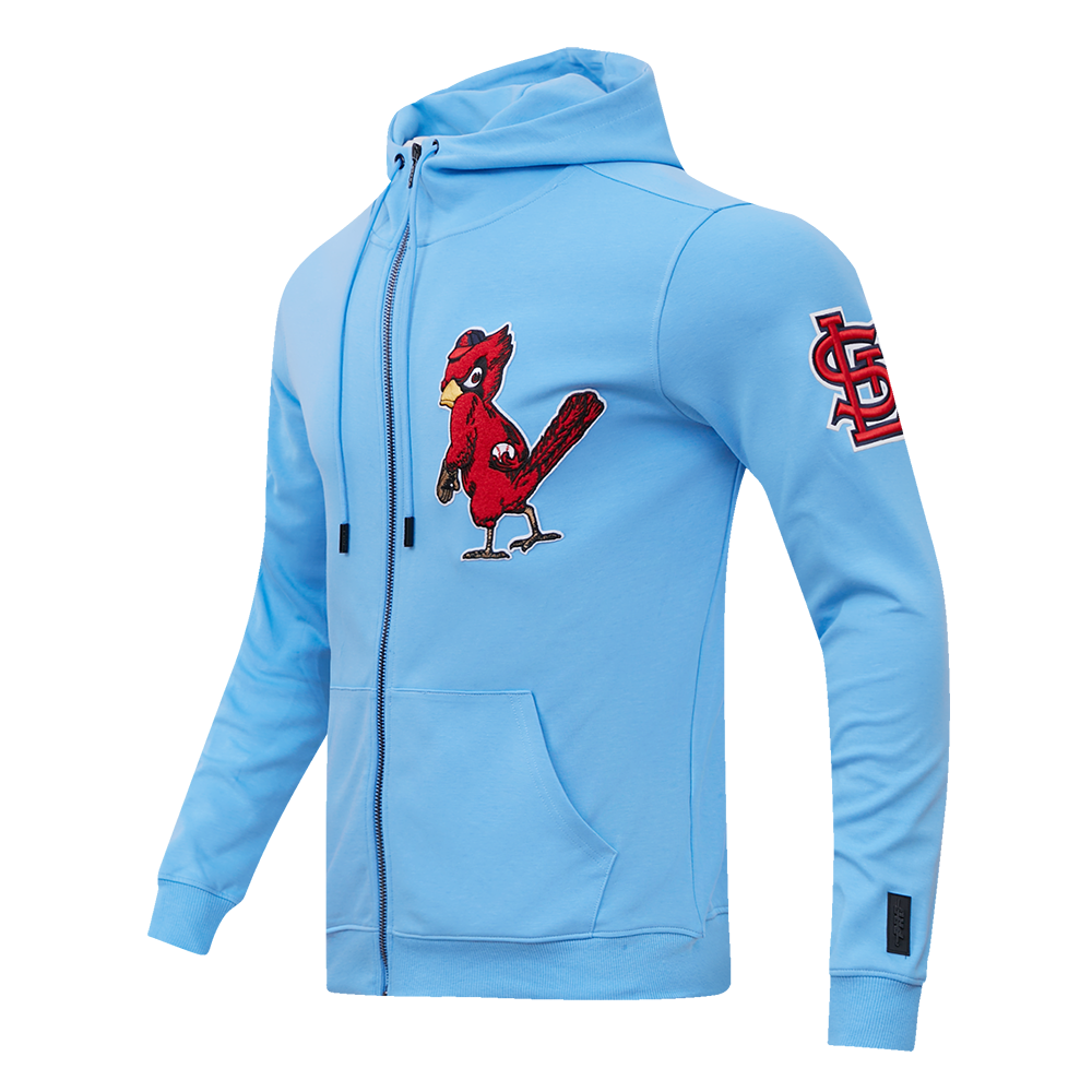 Pro Standard Men's St. Louis Cardinals Classic Chenille DK Full-Zip Pullover Jacket - Blue - BLUE Thumbnail View 3