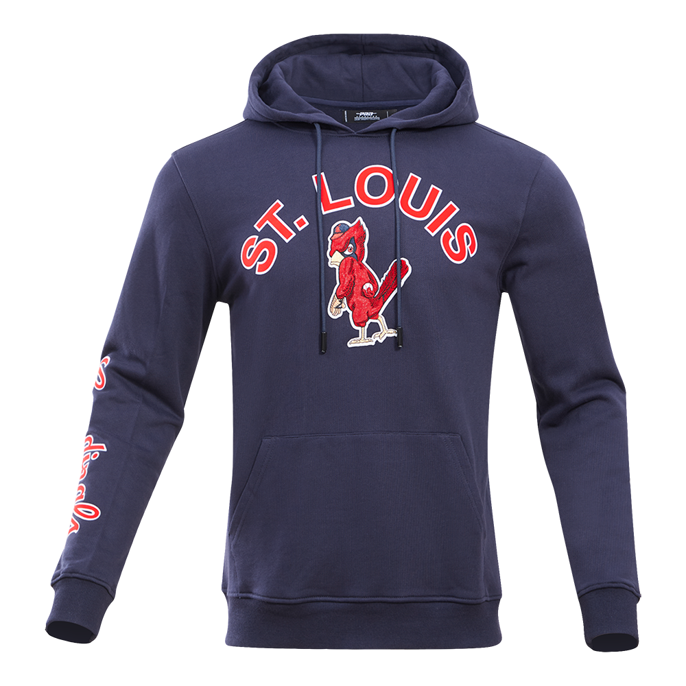 Pro Standard Men's St. Louis Cardinals Classic Fleece PO Hoodie - Navy - NAVY Thumbnail View 1