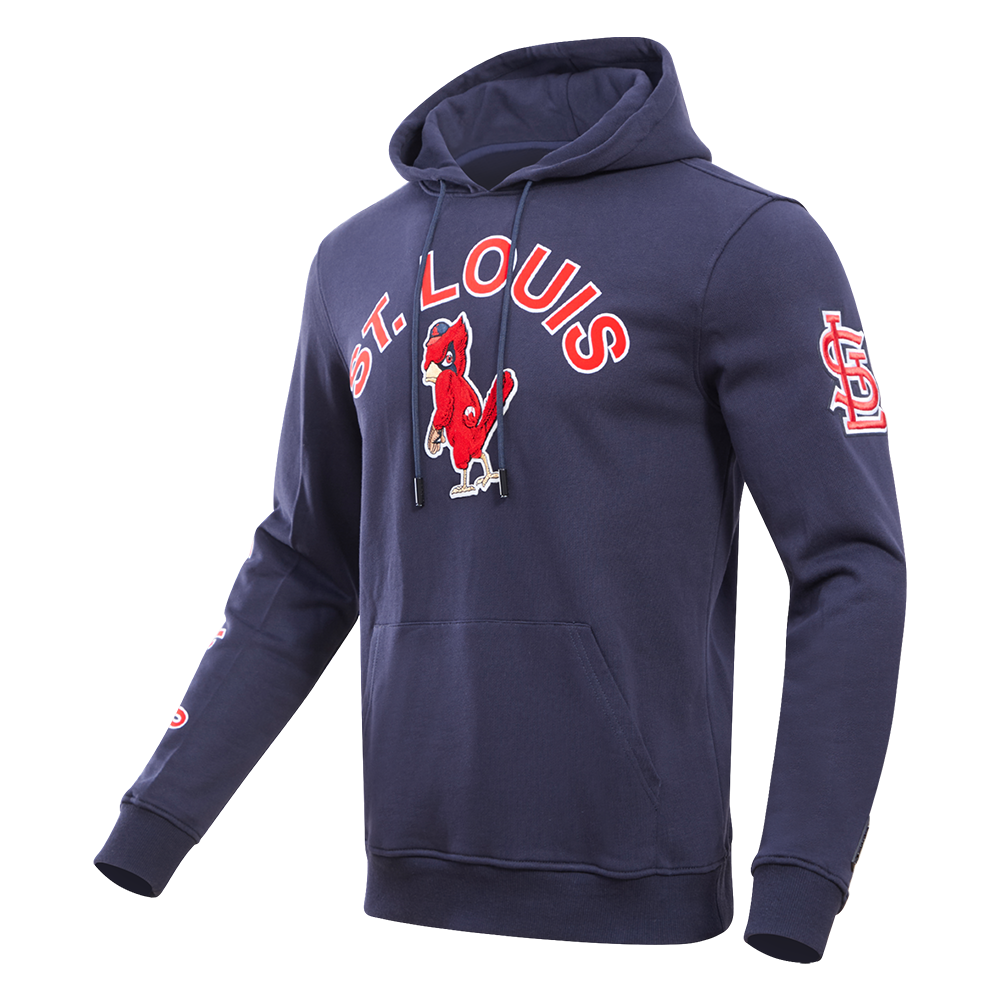 Pro Standard Men's St. Louis Cardinals Classic Fleece PO Hoodie - Navy - NAVY Thumbnail View 3