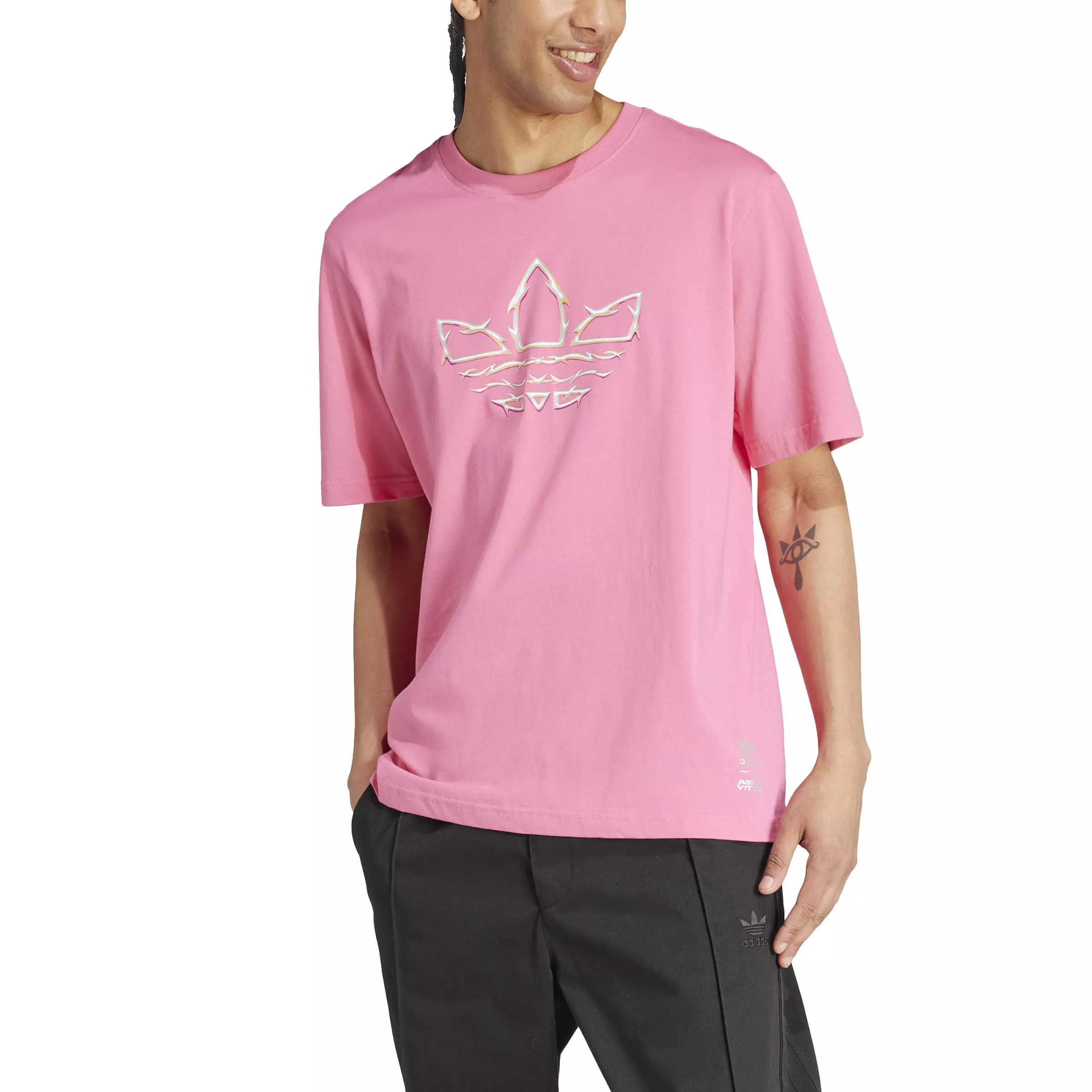 adidas Originals Men's Pride x Pabllo Vittar Graphic Short Sleeve T-Shirt -Pink - PINK