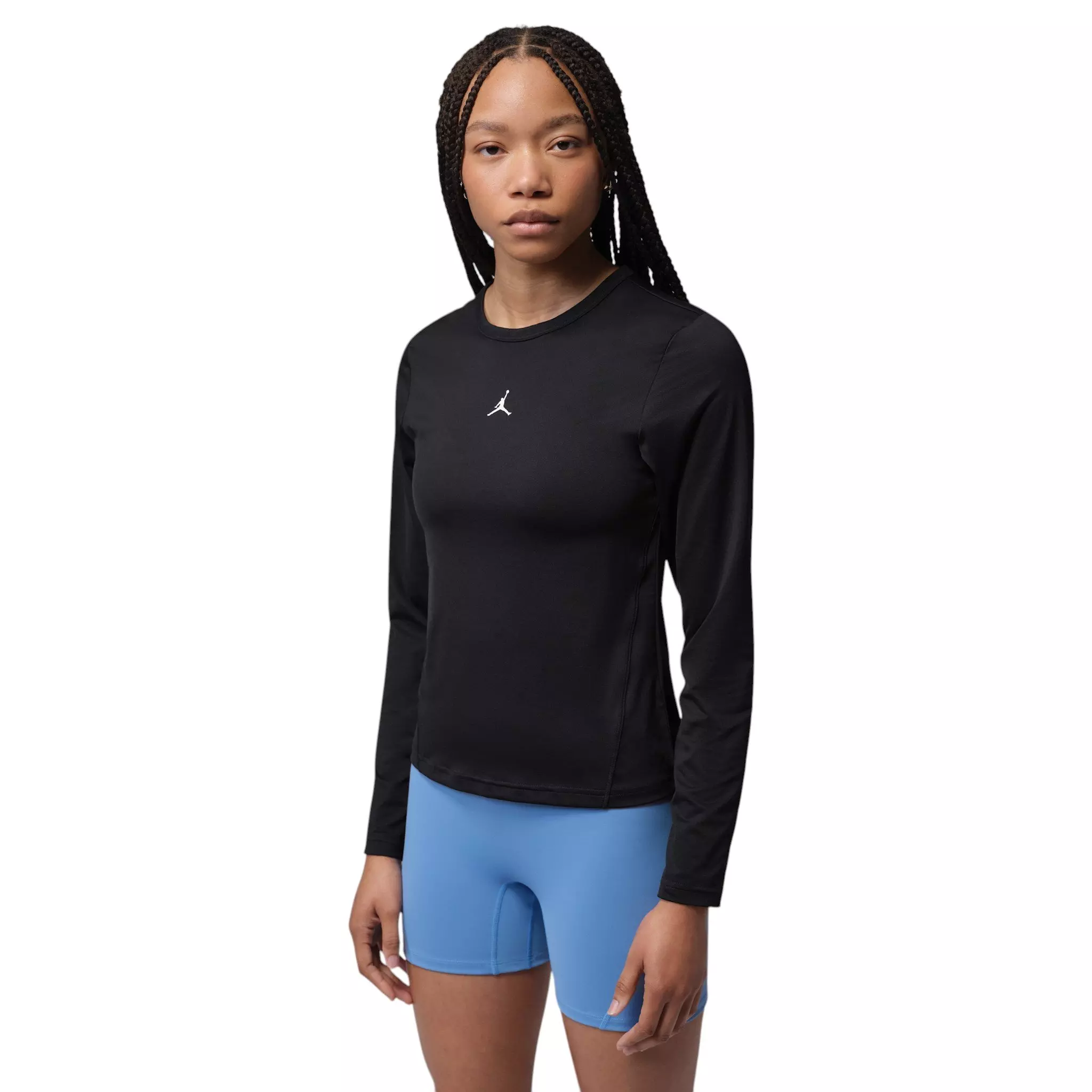 Jordan Women's Sport Essentials Dri-FIT Lightweight Long Sleeve Top - Black/White - BLACK/WHITE