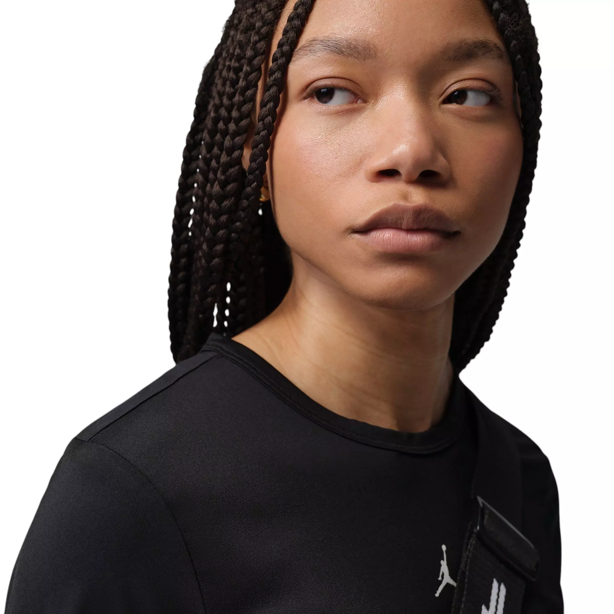Jordan Women's Sport Essentials Dri-FIT Lightweight Long Sleeve Top - Black/White - BLACK/WHITE