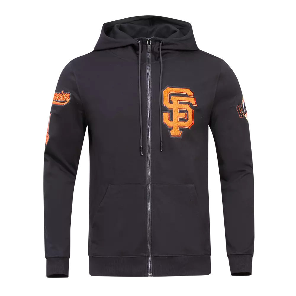 Pro Standard Men's San Francisco Giants Classic Chenille DK Full-Zip Pullover Jacket - Black - BLACK