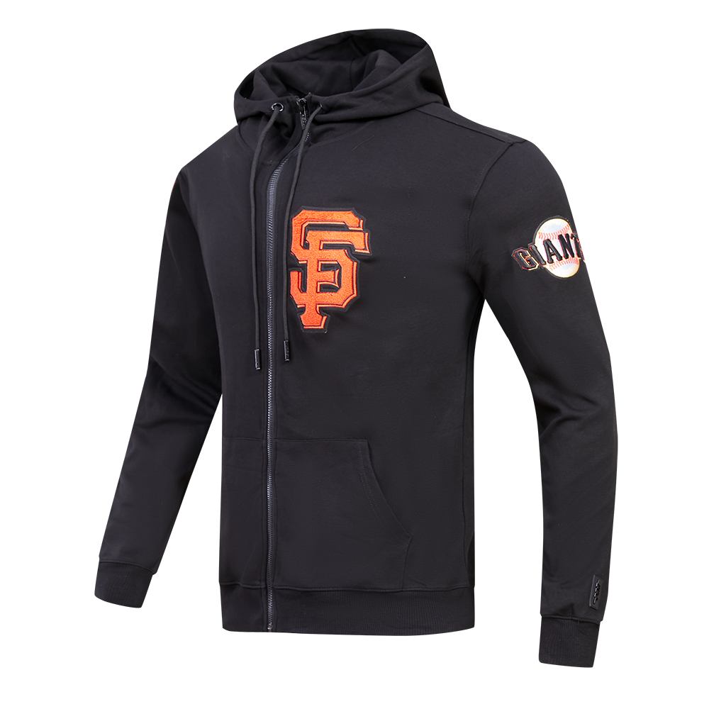 Pro Standard Men's San Francisco Giants Classic Chenille DK Full-Zip Pullover Jacket - Black - BLACK Thumbnail View 3