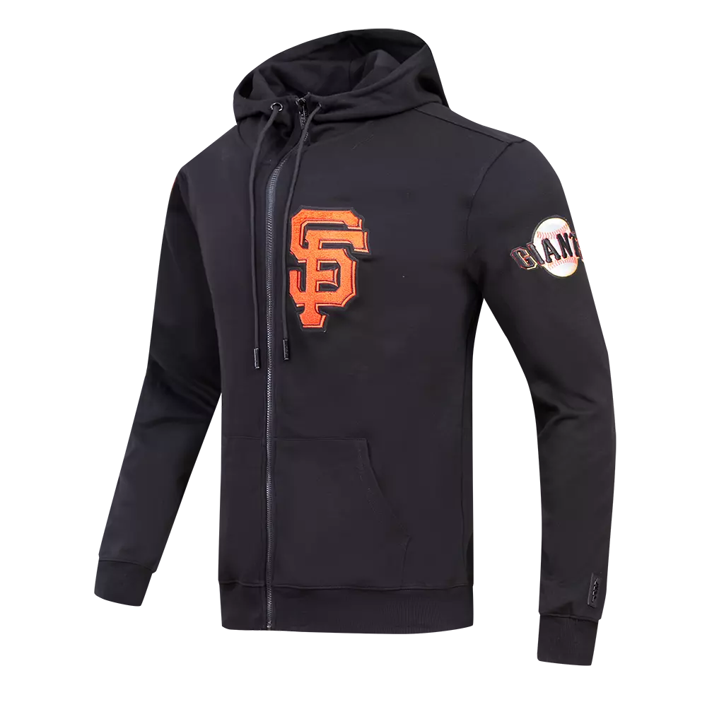 Pro Standard Men's San Francisco Giants Classic Chenille DK Full-Zip Pullover Jacket - Black - BLACK