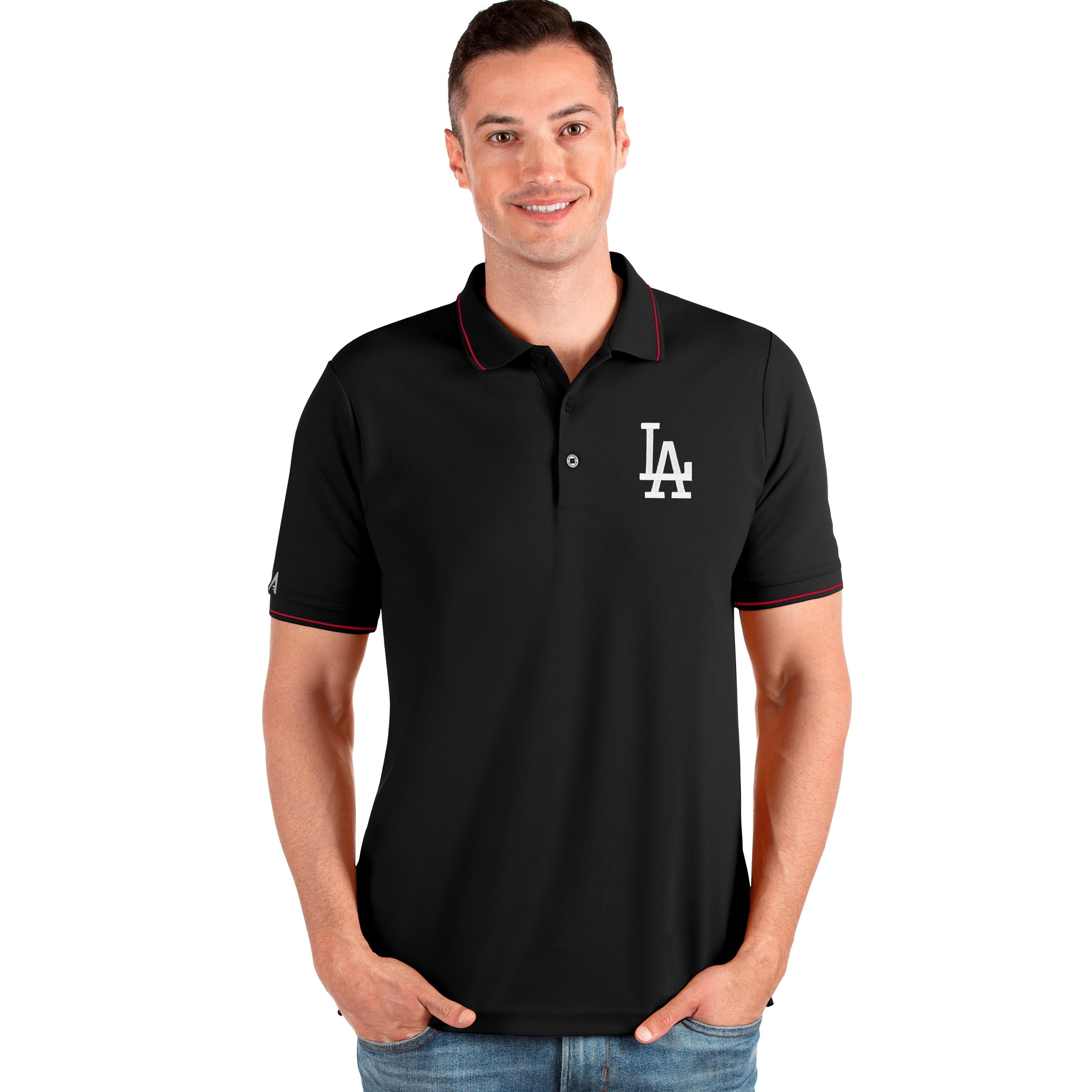 Los Angeles Dodgers Antigua Affluent Polo - Black