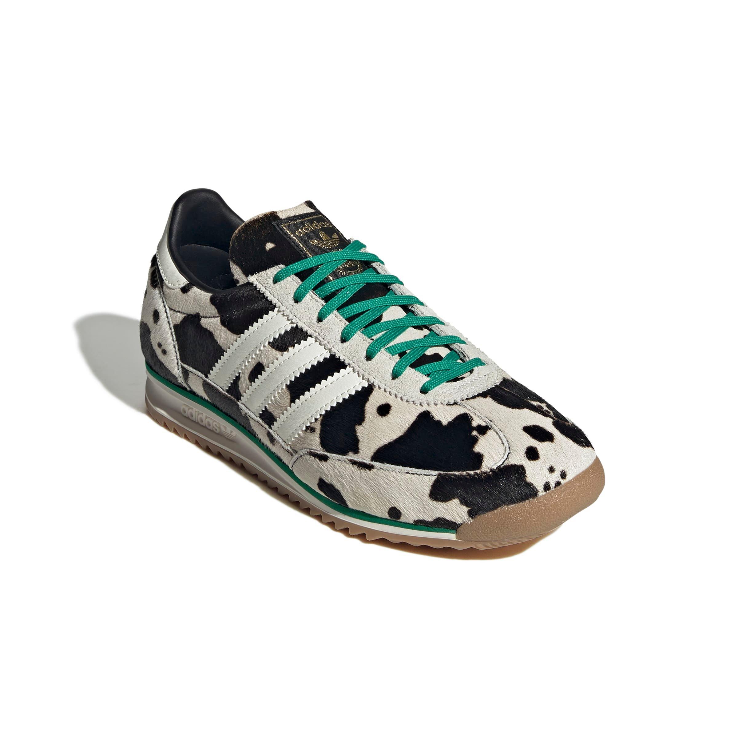 adidas Originals SL 72 OG "Cow Print" Women's Shoe - BLACK/OFF WHITE/GREEN Thumbnail View 3