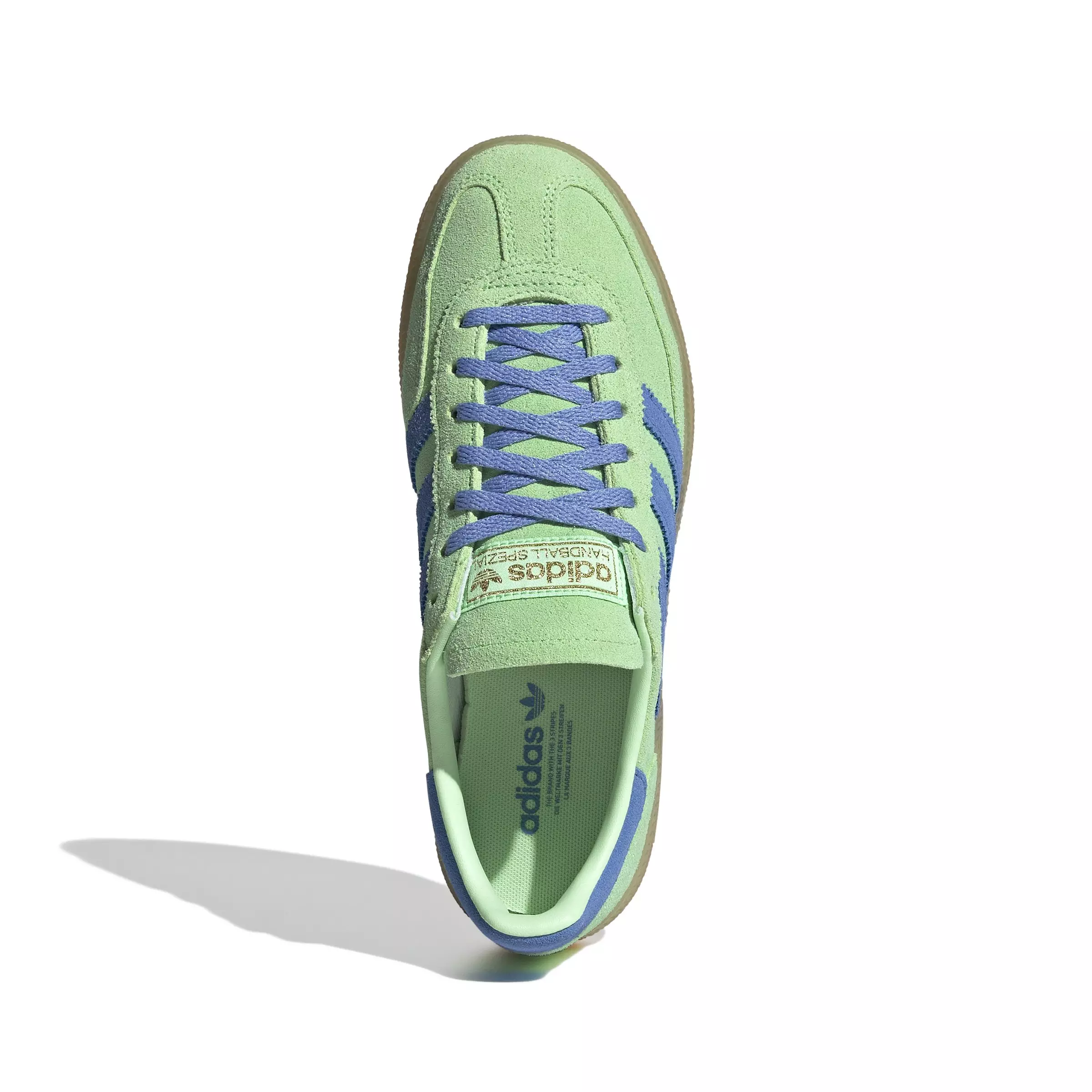 adidas Originals Handball Spezial "Lime Burst/Blue Fusion/Gum 1" Women's Shoe - LIME/BLUE/GUM