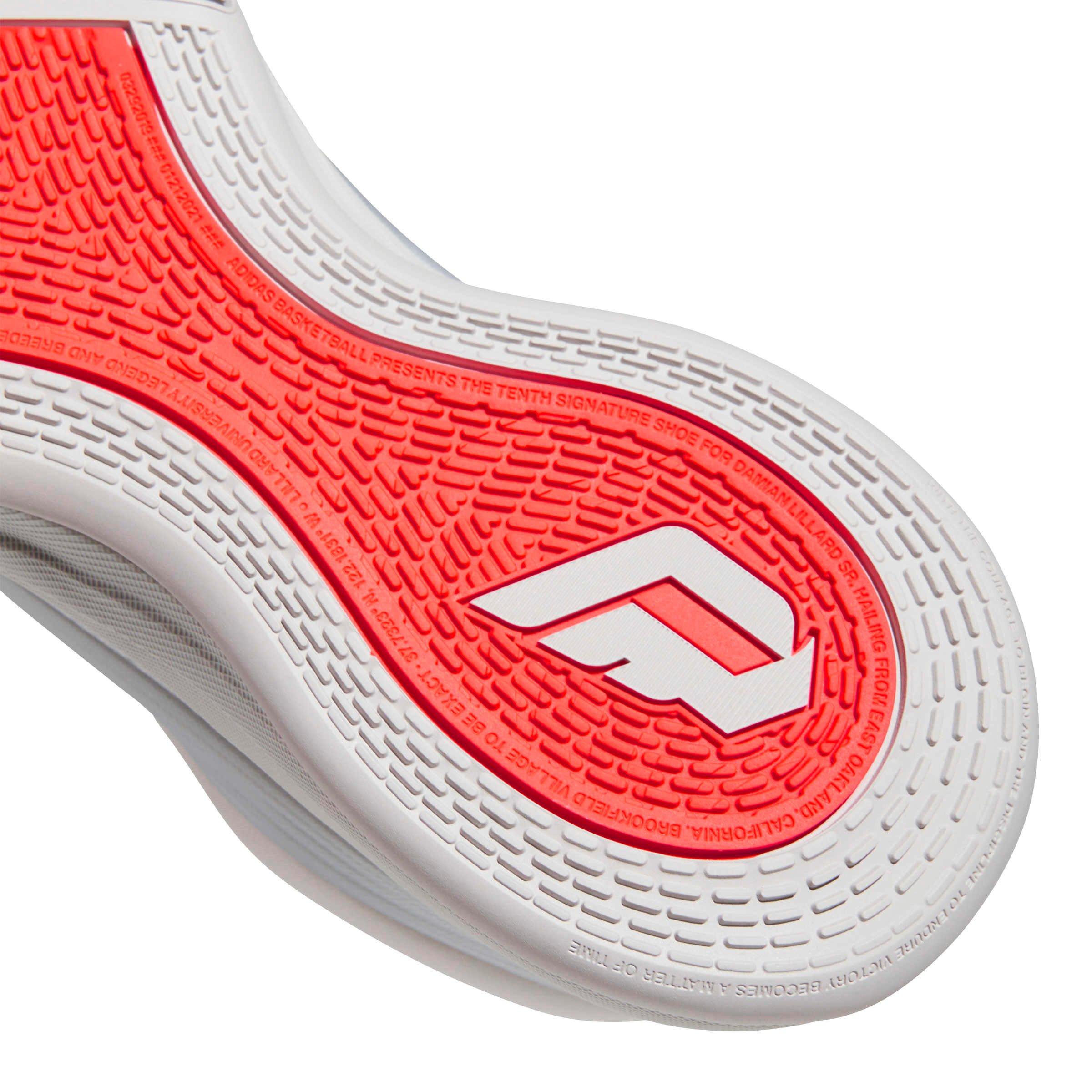 adidas DAME X "Silver Metallic/Grey Two/Lucid Red" Men's Basketball Shoe - SILVER/GREY/RED Thumbnail View 8