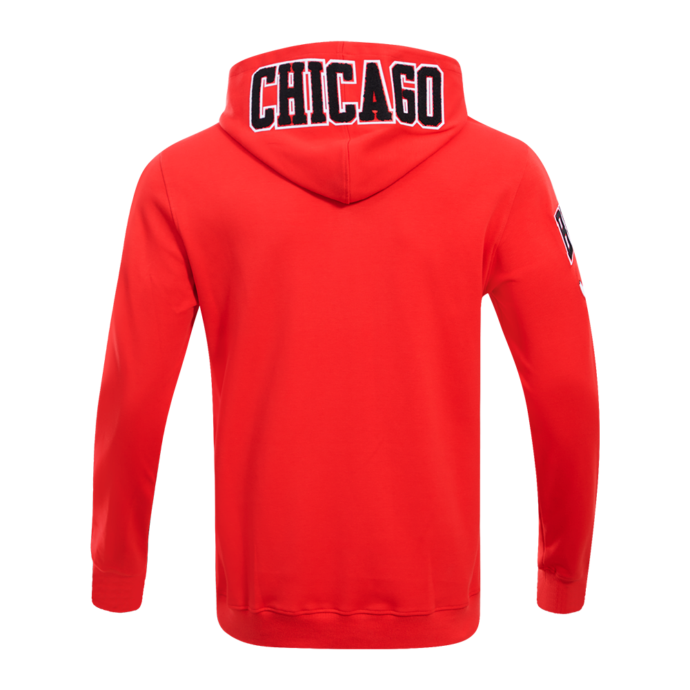 Pro Standard Men's Chicago Bulls Classic Chenille DK PO Hoodie - Red - RED Thumbnail View 2