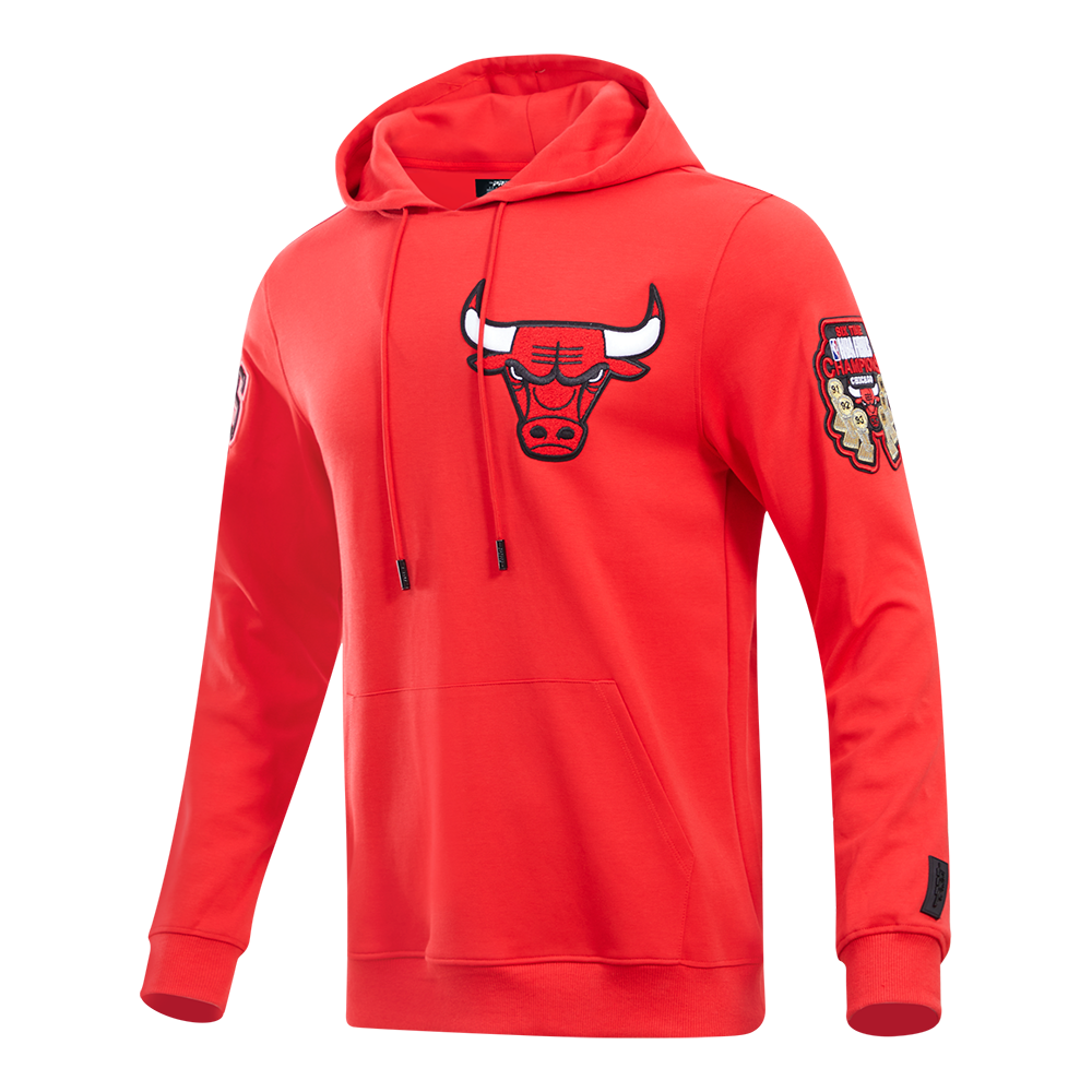Pro Standard Men's Chicago Bulls Classic Chenille DK PO Hoodie -Red - RED Thumbnail View 3