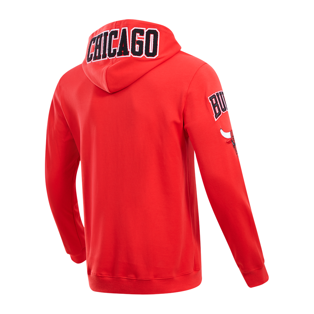 Pro Standard Men's Chicago Bulls Classic Chenille DK PO Hoodie -Red - RED Thumbnail View 4
