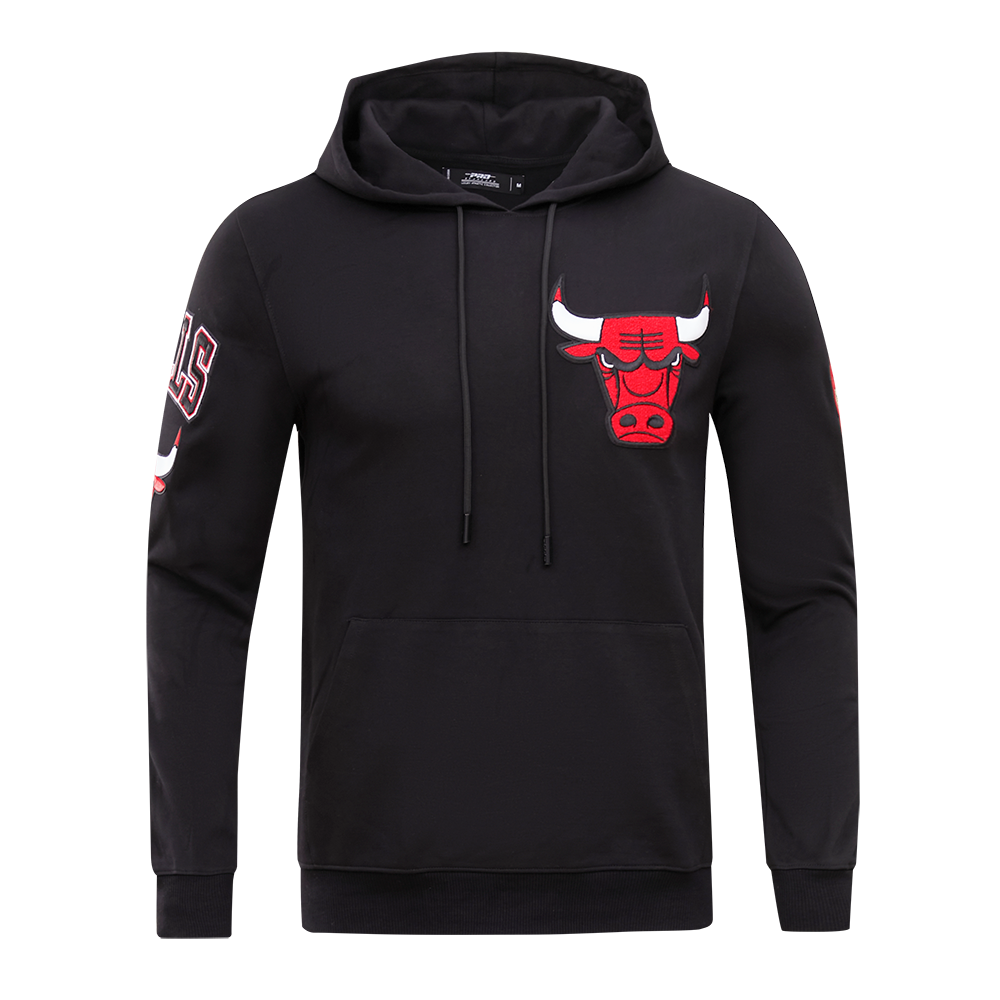Pro Standard Men's Chicago Bulls Classic Chenille DK PO Hoodie - Black - BLACK Thumbnail View 1