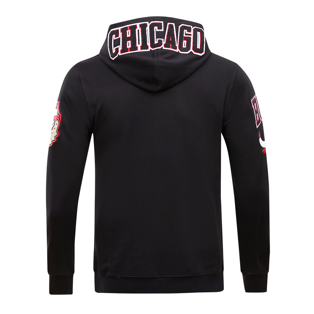 Pro Standard Men's Chicago Bulls Classic Chenille DK PO Hoodie - Black - BLACK Thumbnail View 2