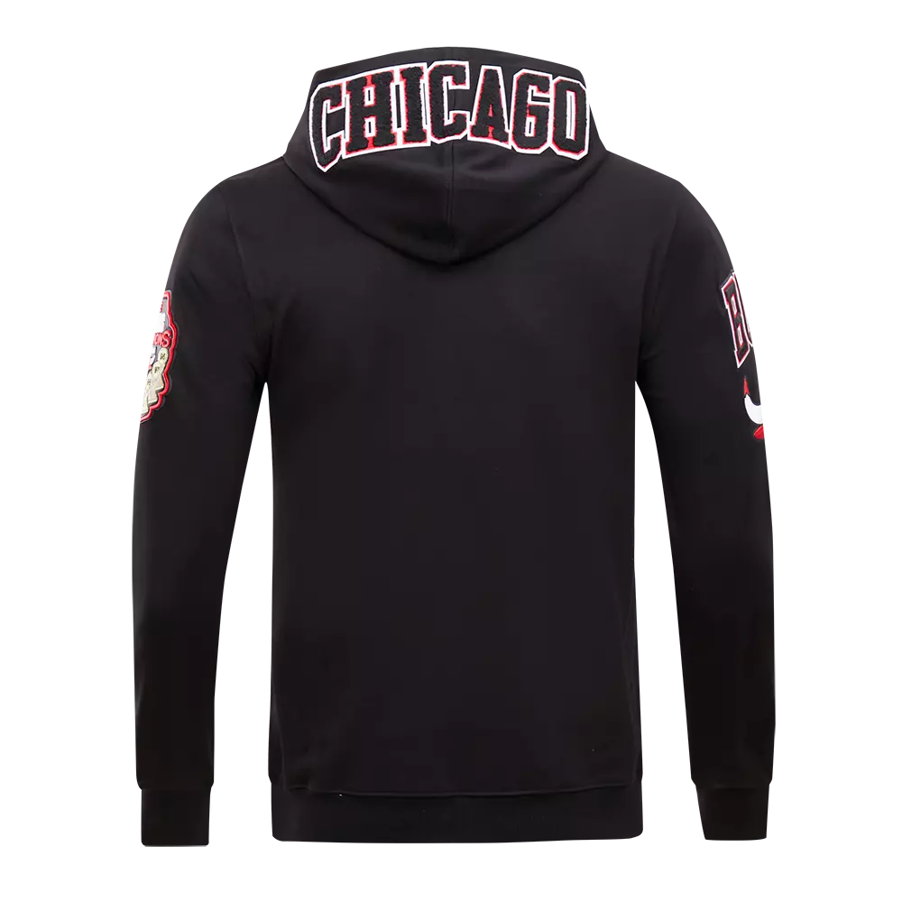 Pro Standard Men's Chicago Bulls Classic Chenille DK PO Hoodie -Black - BLACK