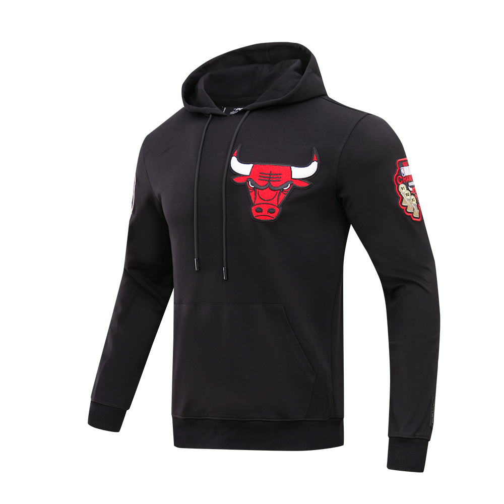 Pro Standard Men's Chicago Bulls Classic Chenille DK PO Hoodie - Black - BLACK Thumbnail View 3