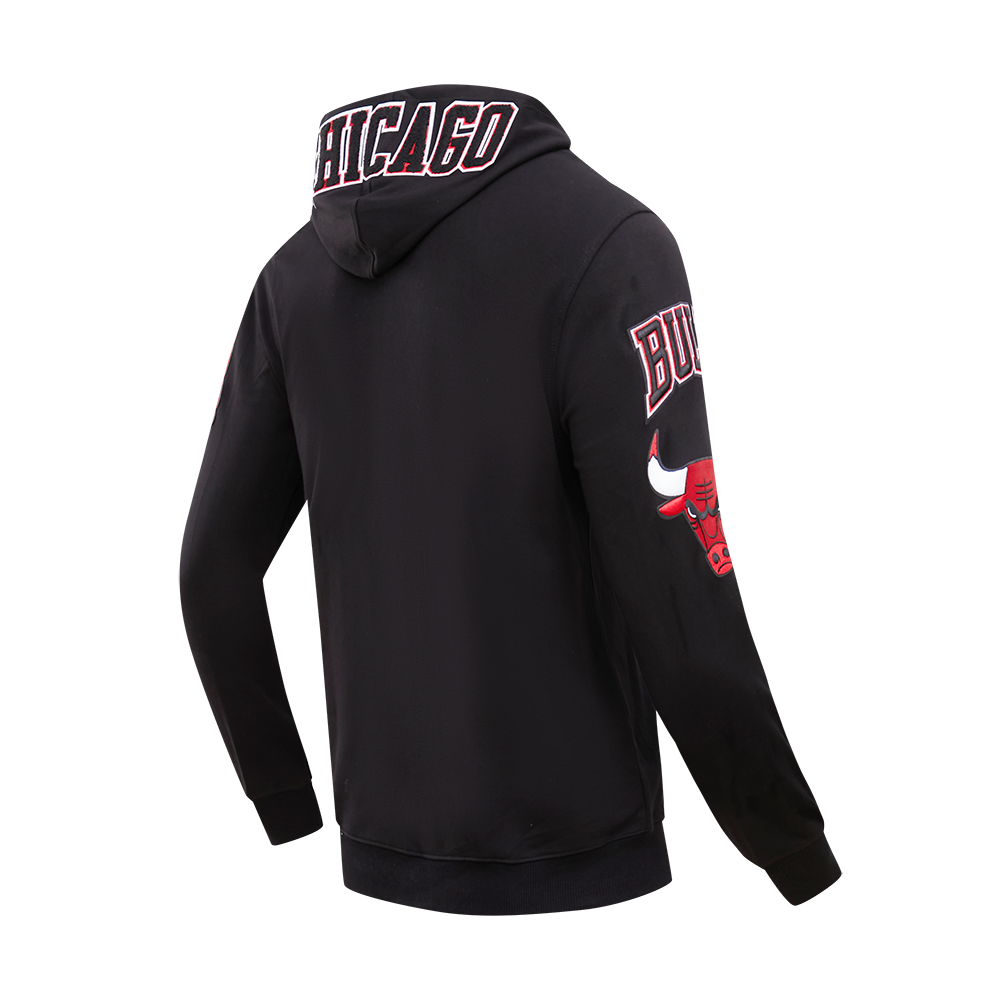 Pro Standard Men's Chicago Bulls Classic Chenille DK PO Hoodie - Black - BLACK Thumbnail View 4