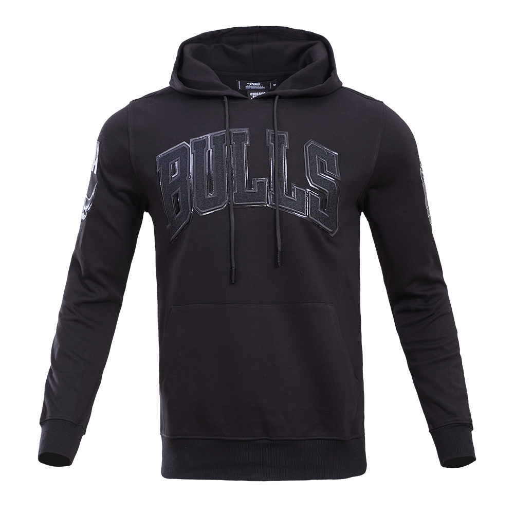 Pro Standard Men's Chicago Bulls Triple Black Logo Hoodie - BLACK Thumbnail View 1