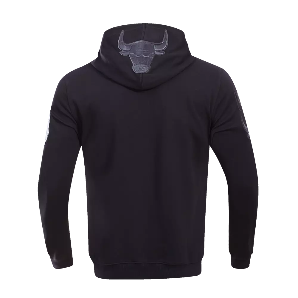 Pro Standard Men's Chicago Bulls Triple Black Logo Hoodie - BLACK