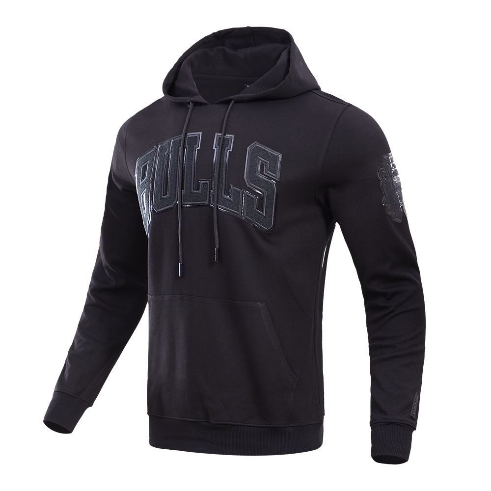 Pro Standard Men's Chicago Bulls Triple Black Logo Hoodie - BLACK Thumbnail View 3